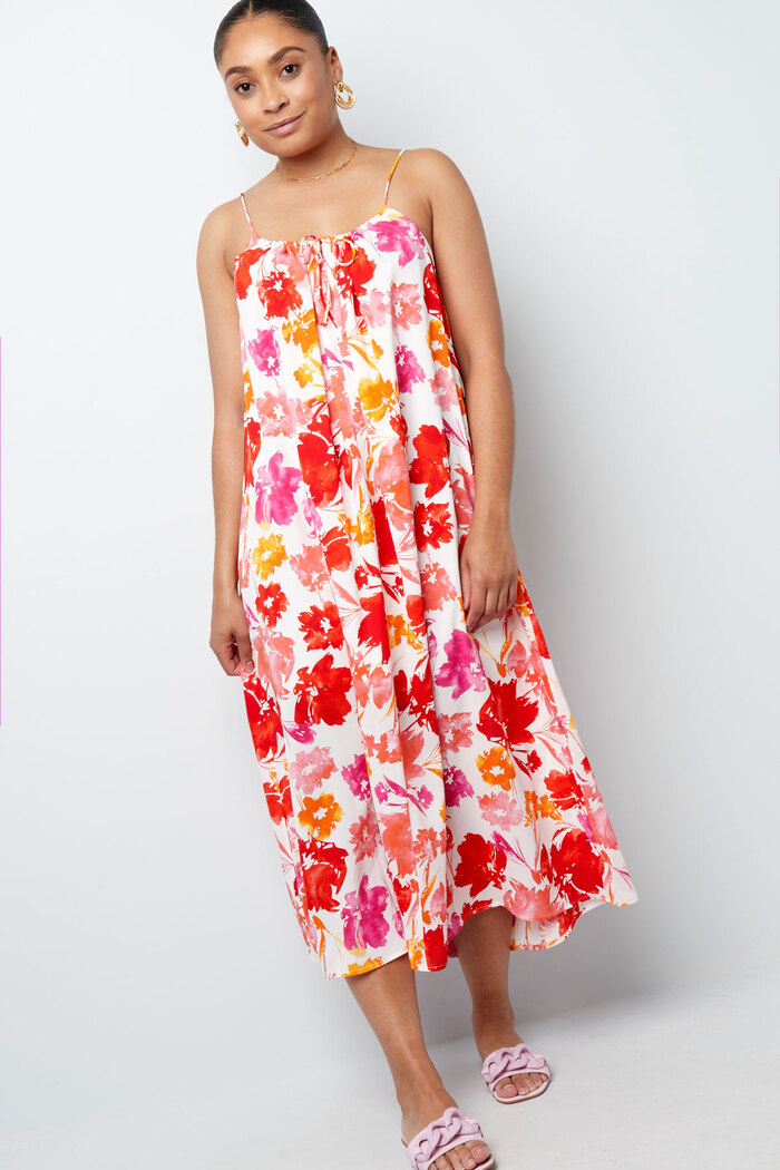 Kleid Blumendruck - rosa/orange Bild2